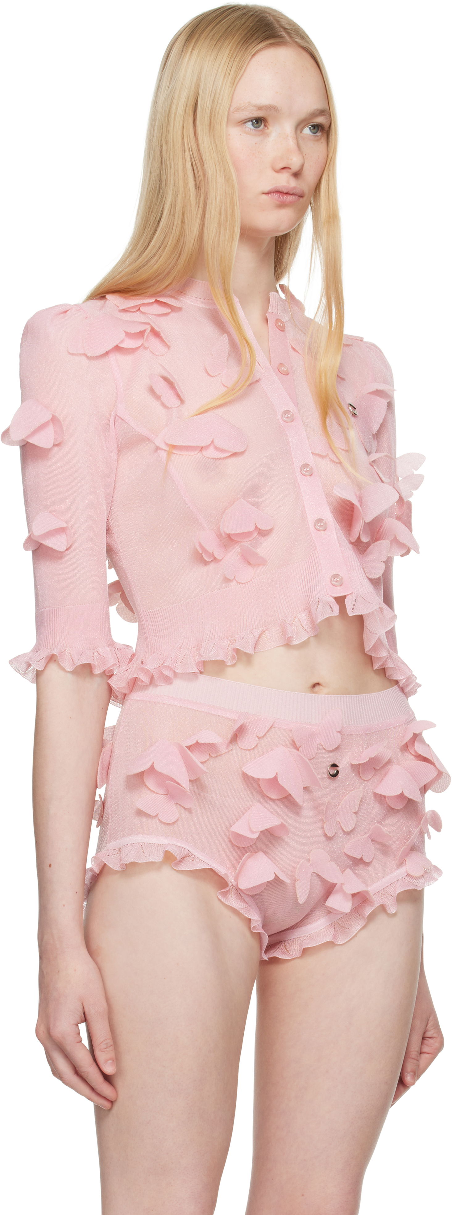 Spodnjice Coperni Coperni Knitted Butterfly Top Roza | COPML142Y3015, 1