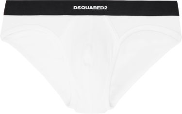 Spodnjice DSQUARED2 Dsquared2 Two-Pack Stretch Cotton Briefs Bela | DCX200070, 1