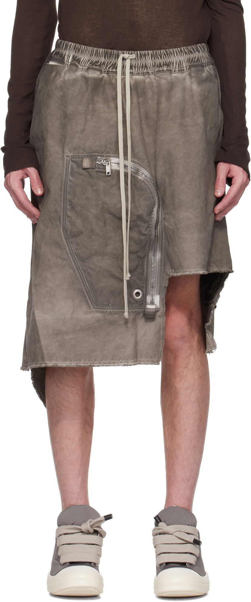 Krila Rick Owens Rick Owens DRKSHDW Hollywood Dracca Asymmetrical Skirt Siva | DU01E3384 CVS
