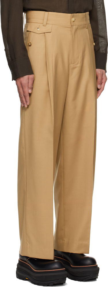 Hlače Feng Chen Wang Feng Chen Wang Slashed Wide Leg Trousers Bež | FMS19TR01B, 1