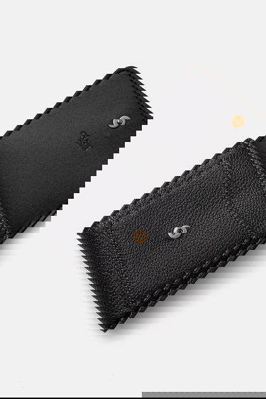 Denarnica Coach Pebbled Leather Mini Flap Wallet Črna | CAO13, 2