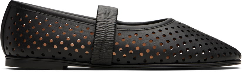 Superge in čevlji Stella McCartney Stella McCartney Ryder Perforated Ballerina Flats Črna | 810528KP027