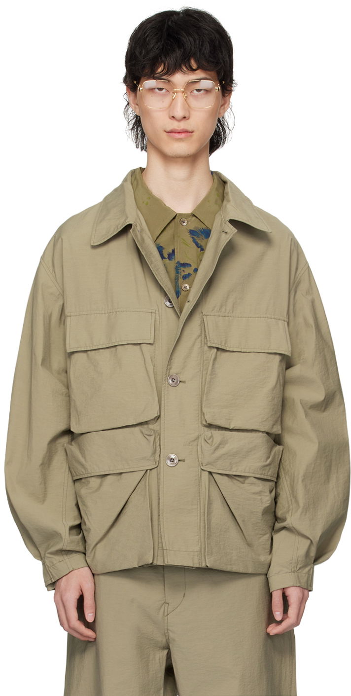 Jakna LEMAIRE LEMAIRE Light Button-Up Jacket Zelena | OW1059 LF1234