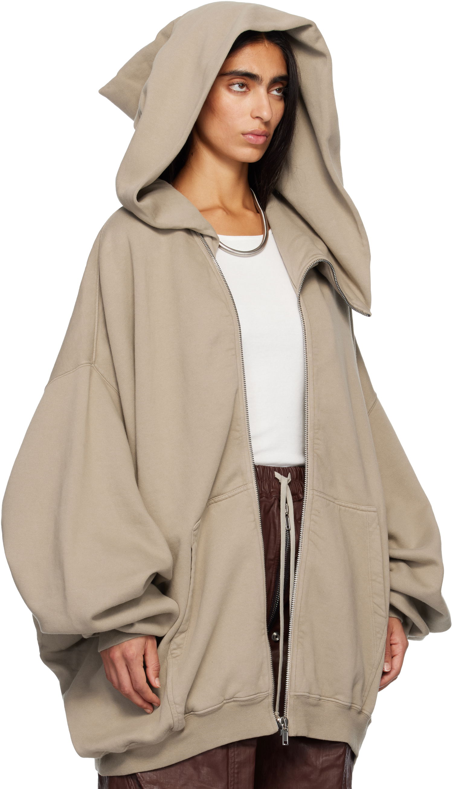 Pulover Rick Owens DRKSHDW Concordians Megamountain Hoodie Bež | DS02E7228 F, 1