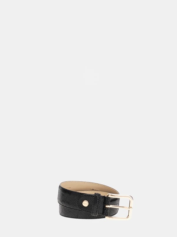 Pasovi GUESS Leather Belt With Square Buckle Črna | BW9190P5135, 0