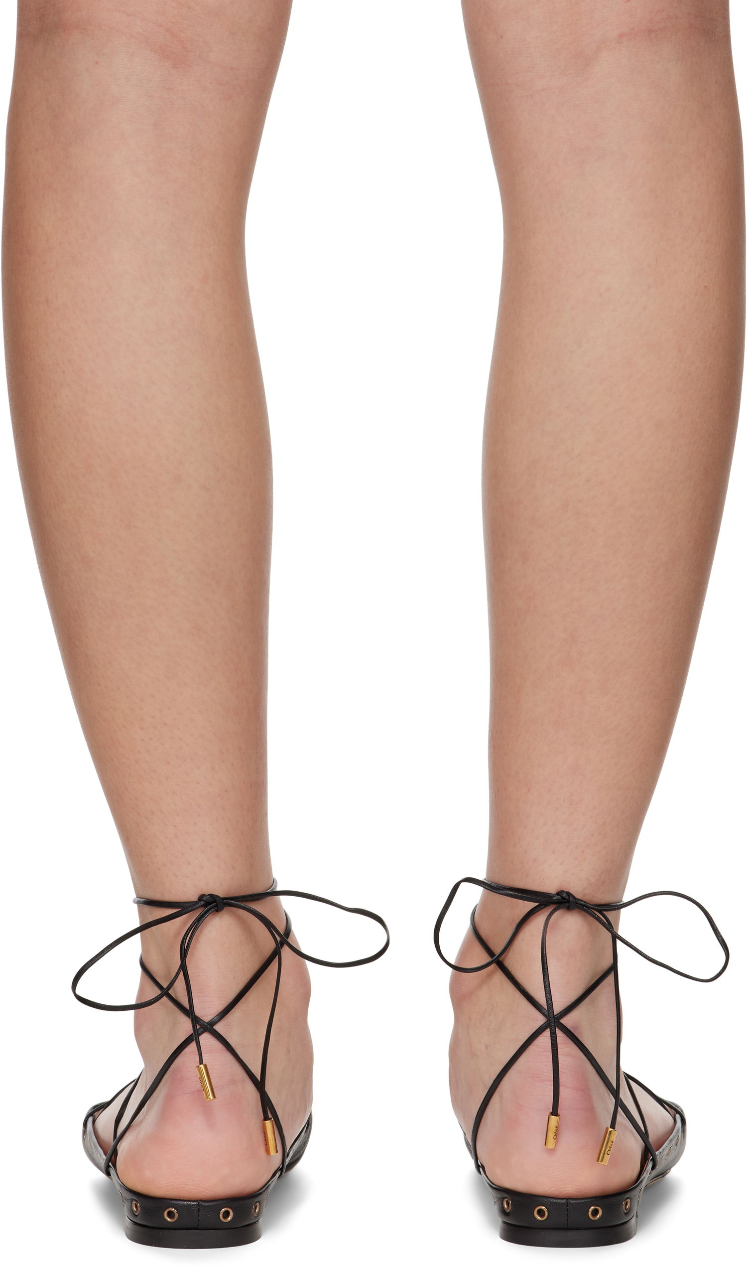 Superge in čevlji CHLOÉ Chloé 'Chloé' Ghillies Ballerina Flats Črna | CHC25U10BRI, 1