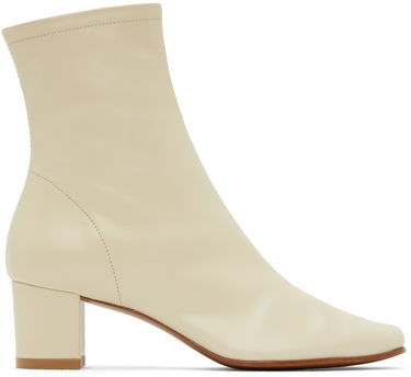 Superge in čevlji BY FAR BY FAR Sofia Leather Block Heel Ankle Boots Bež | 16603-05-SWHTL, 0