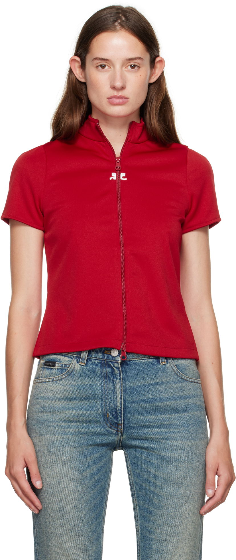 Trenirka Courrèges Courrèges Interlock Tracksuit Top Rdeča | 325JTO446JS0250