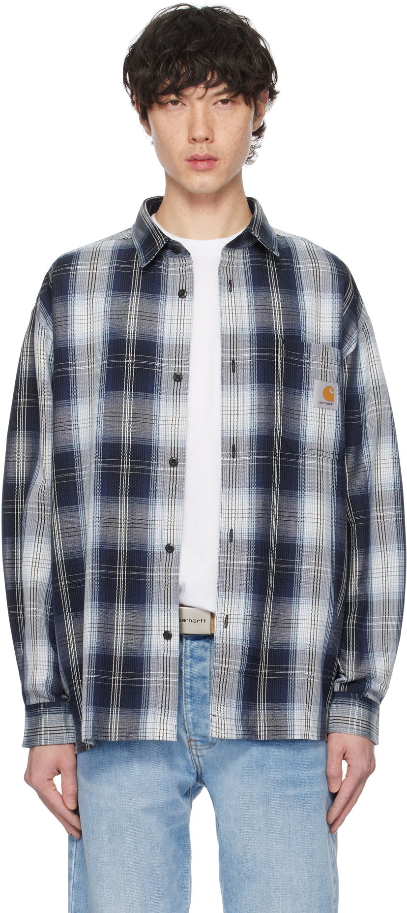 Srajce Carhartt WIP Work In Progress Blanton Check Shirt Modra | I034379