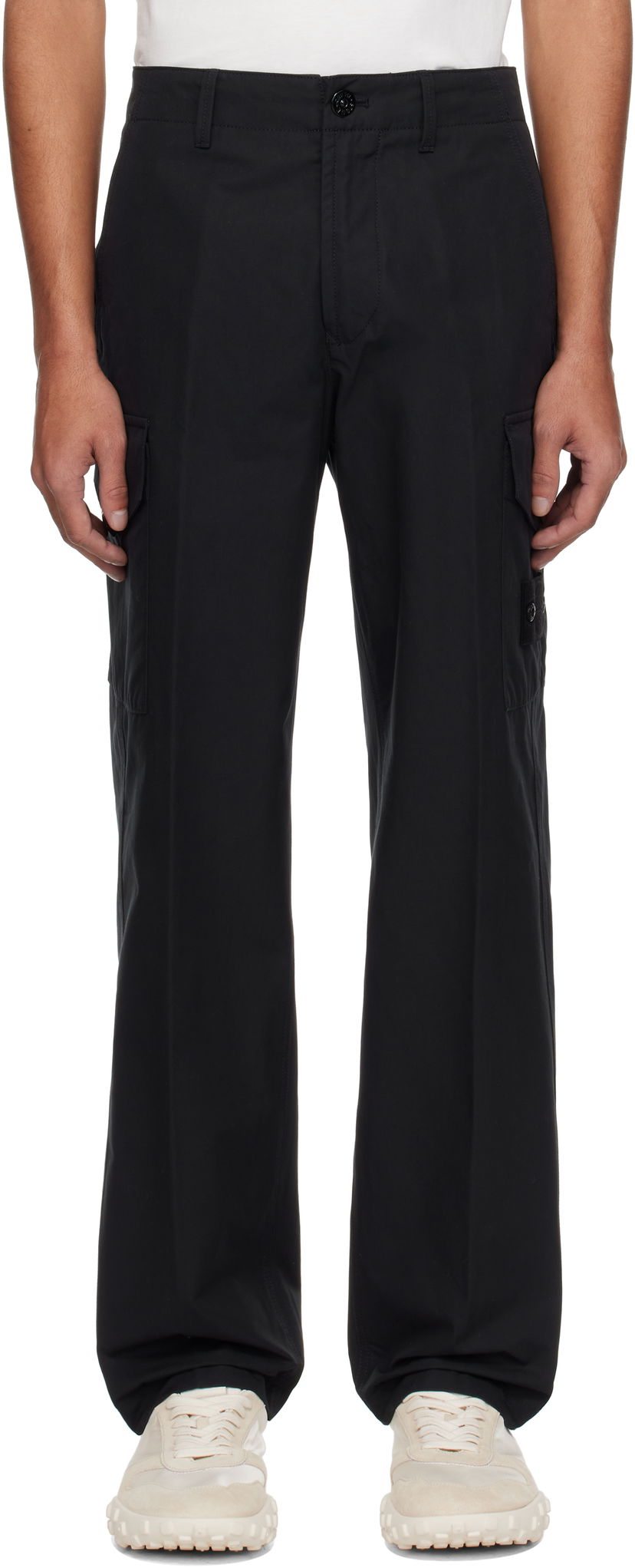 Cargo hlače Stone Island Stone Island Weatherproof Cotton Canvas Ghost Cargo Pants Črna | K1S15 3100008 S00F1