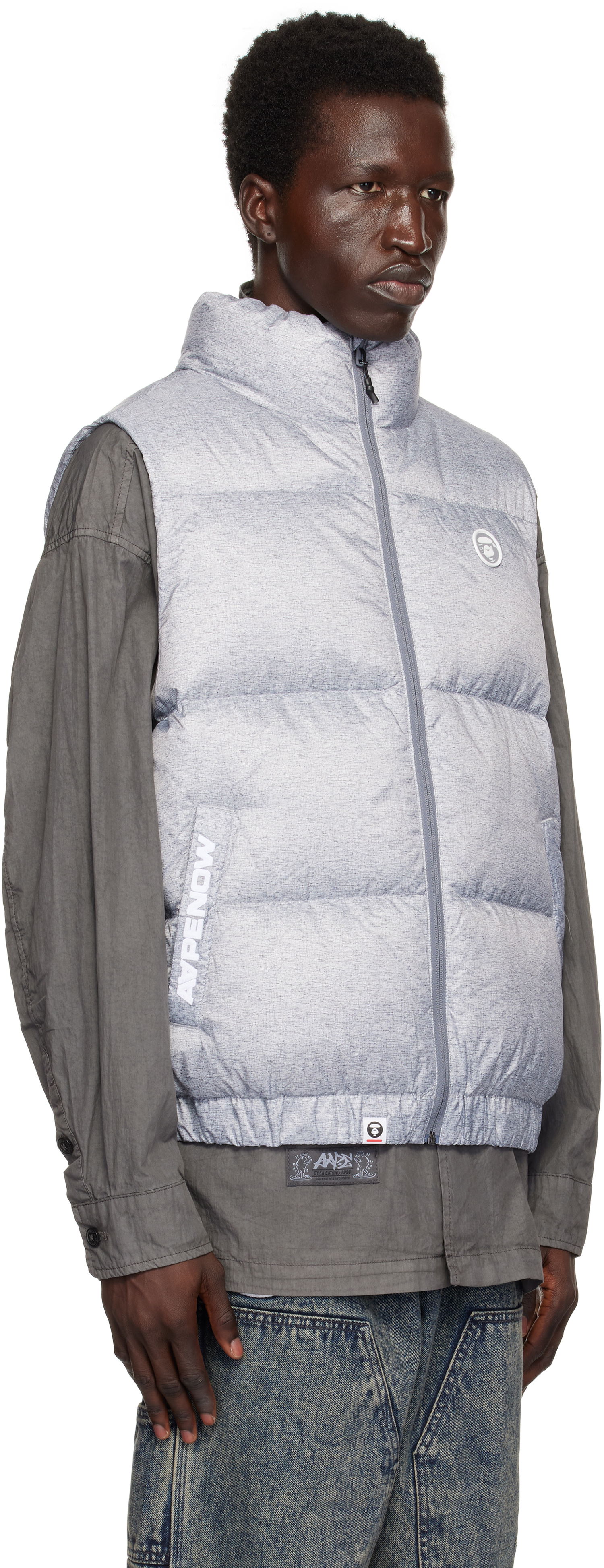 Telovnik AAPE by A Bathing Ape AAPE Now Down Vest Siva | AAPDNM7653XANGY2, 1