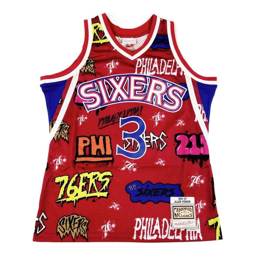 Majica brez rokavov Mitchell & Ness Mitchell & Ness Philadelphia Sixers Basketball Jersey Rdeča | TFSM4768-P7696AIVRED1, 0