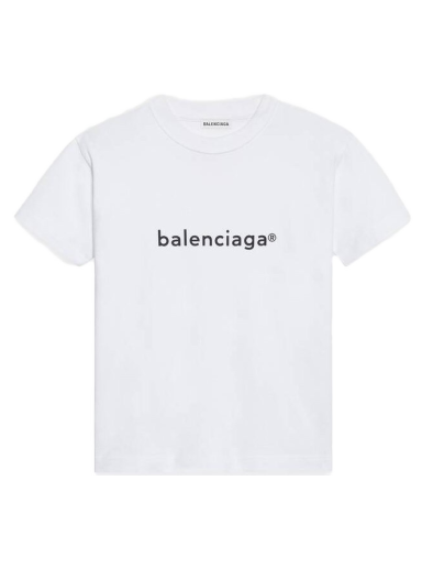 Majica Balenciaga New Copyright Fitted T-shirt Bela | 612964TIV549040