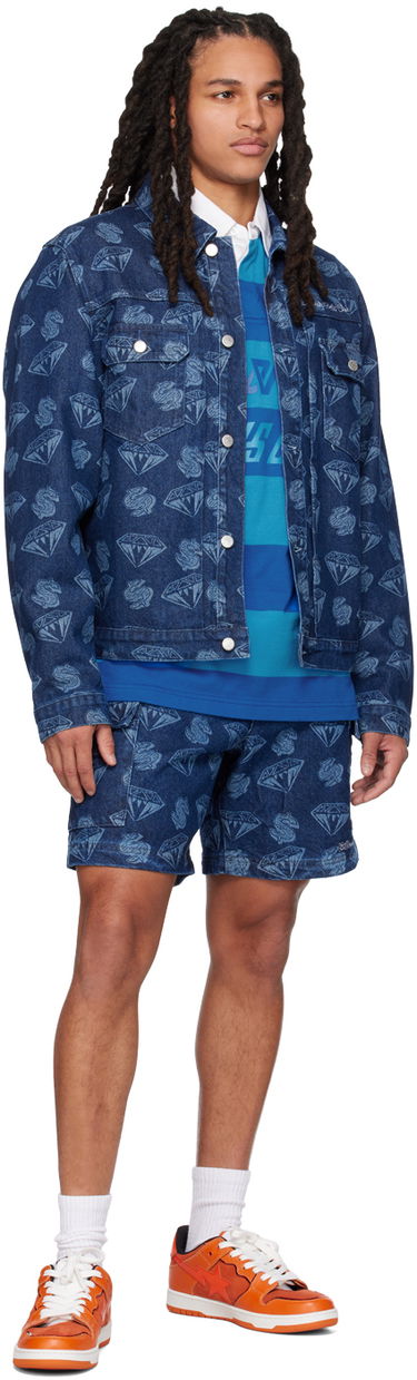 Kratke hlače BILLIONAIRE BOYS CLUB Billionaire Boys Club Printed Denim Cargo Shorts Modra | B23153, 3
