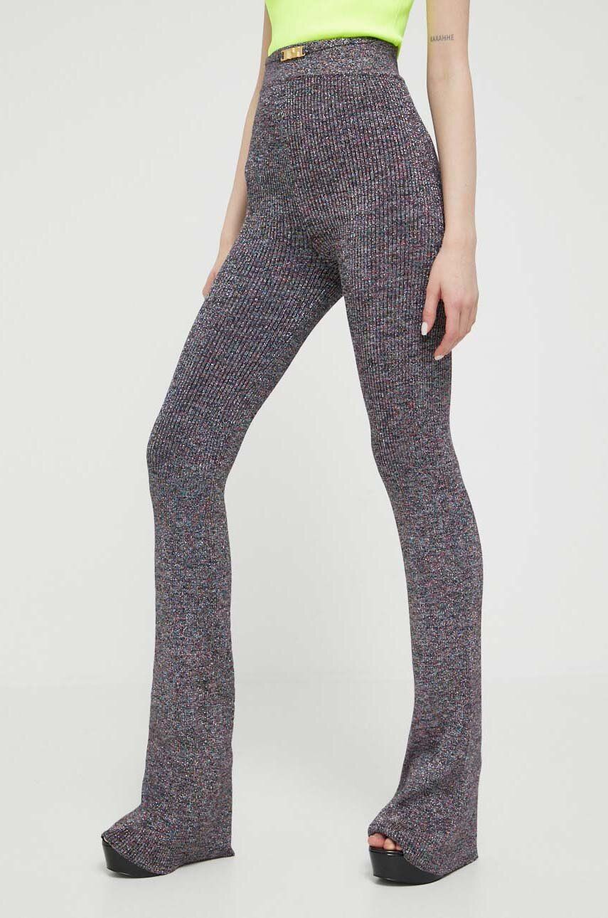 Hlače GCDS Lurex Melange Knit Trousers Siva | SS23W680909, 0