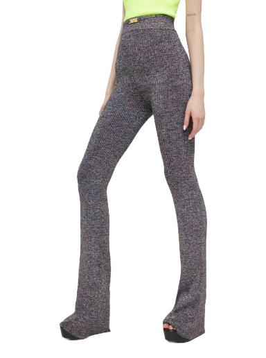 Hlače GCDS Lurex Melange Knit Trousers Siva | SS23W680909