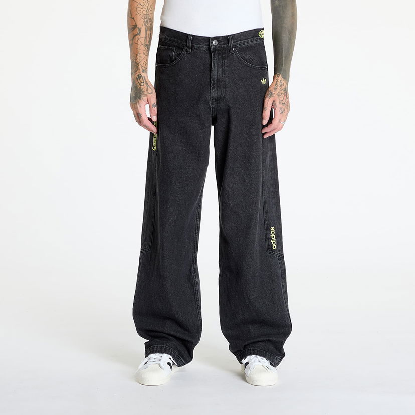 Hlače adidas Originals Moto Denim Pant Black Črna | JN0825