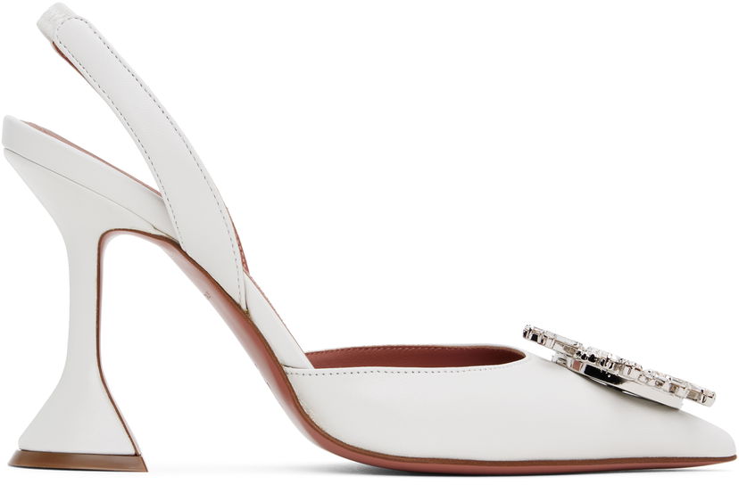 Superge in čevlji Amina Muaddi Slingback Crystal Pumps Bela | BEGUM SLING CL NAPPA