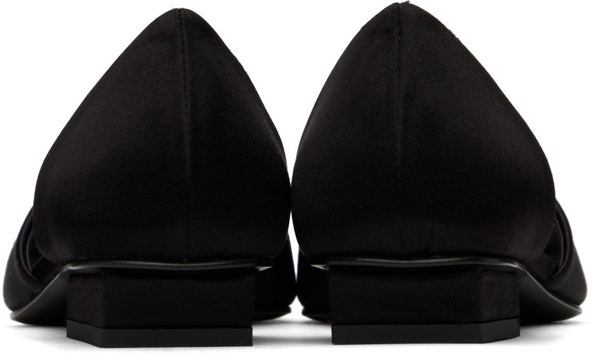 Oblačila TOTEME TOTEME 'The Peep-Toe' Satin Slippers Črna | 233-8022-830, 1