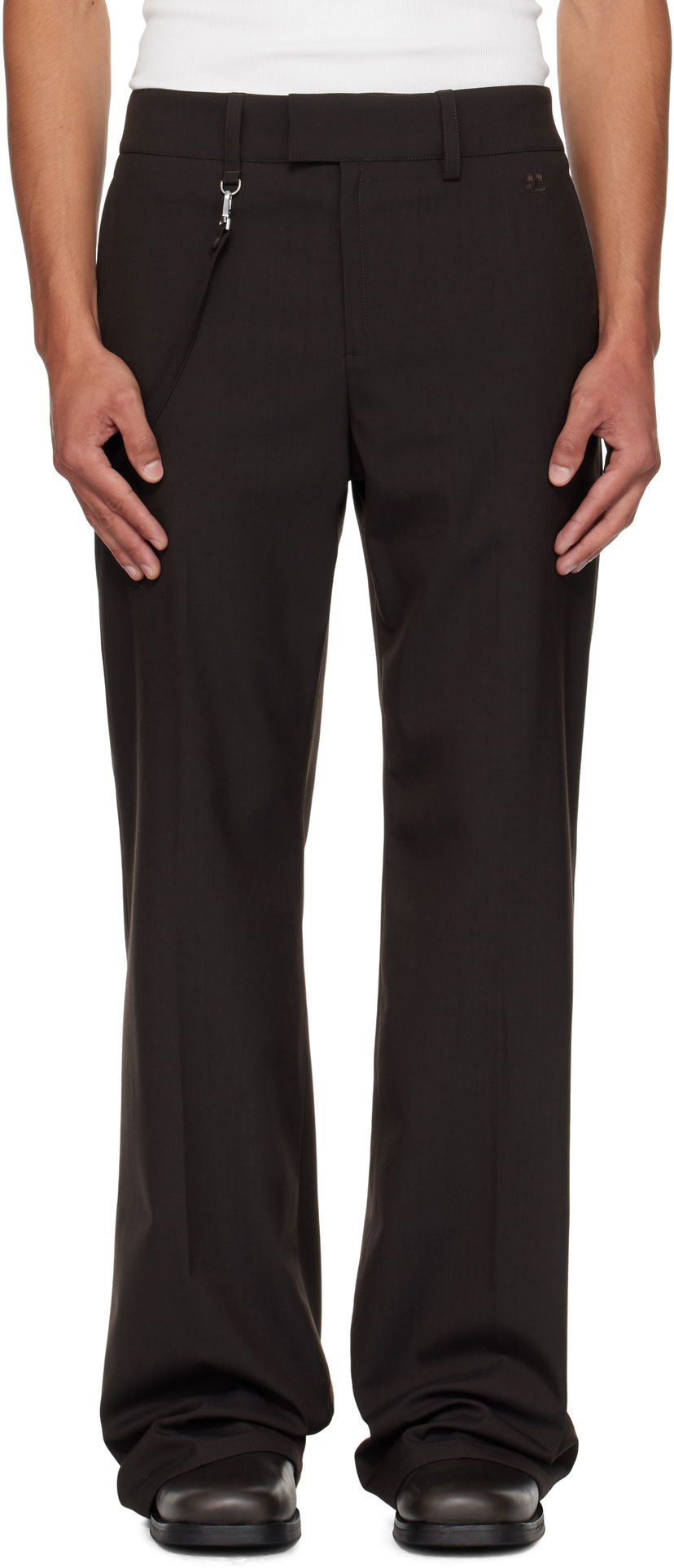 Hlače Courrèges Courrèges Light Twill Bootcut Trousers Črna | 325CPA412PL0222