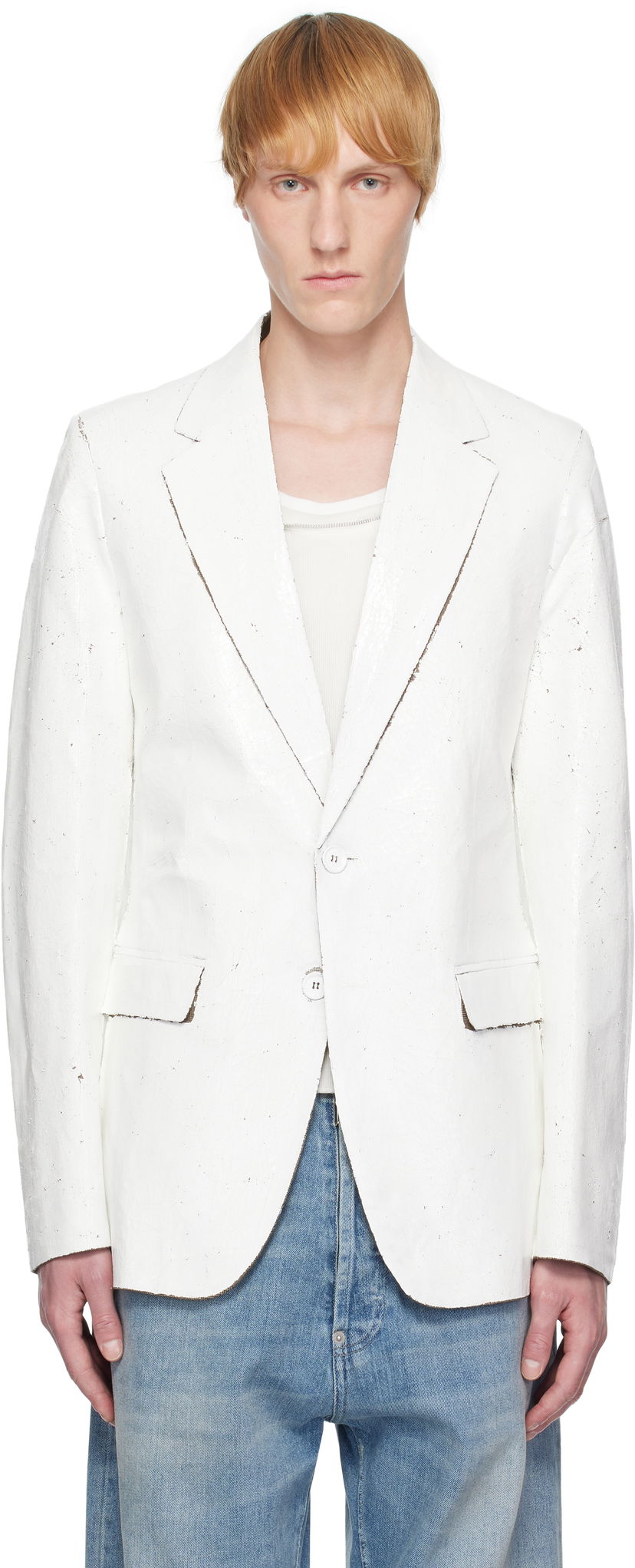 Jakna Maison Margiela MM6 Maison Margiela Painted Blazer Bela | SH2BN0010 M35437