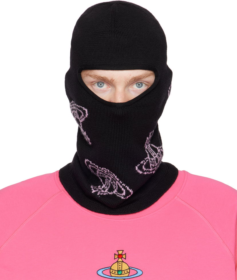 Beanie Vivienne Westwood All Over Orbs Balaclava Črna | 8102001M-K004C-