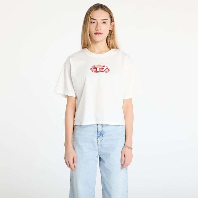 Krop-top Diesel Diesel T-Buxt-Crop-Od Cropped T-Shirt Bela | A15096_0NIAX 141A White