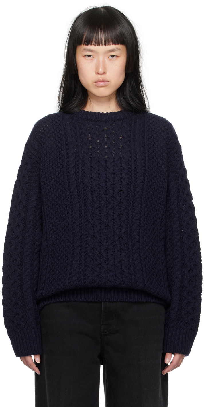 Pleteni pulover TOTEME TOTEME Chunky Knit Sweater Modra | 234-WRTWTP156-YA0012