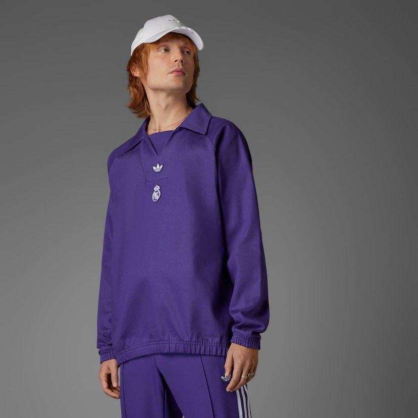 Pleteni pulover adidas Performance Real Madrid Terrace Icons Drill Top Lila | JF2578