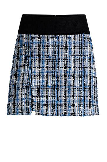 Krila BOSS Tweed Mini Skirt Modra | 50531905