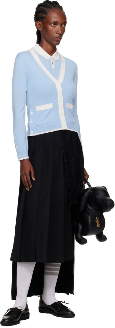 Krila Thom Browne Wrap Pleated Midi Skirt Črna | FGCA33C-07962, 3