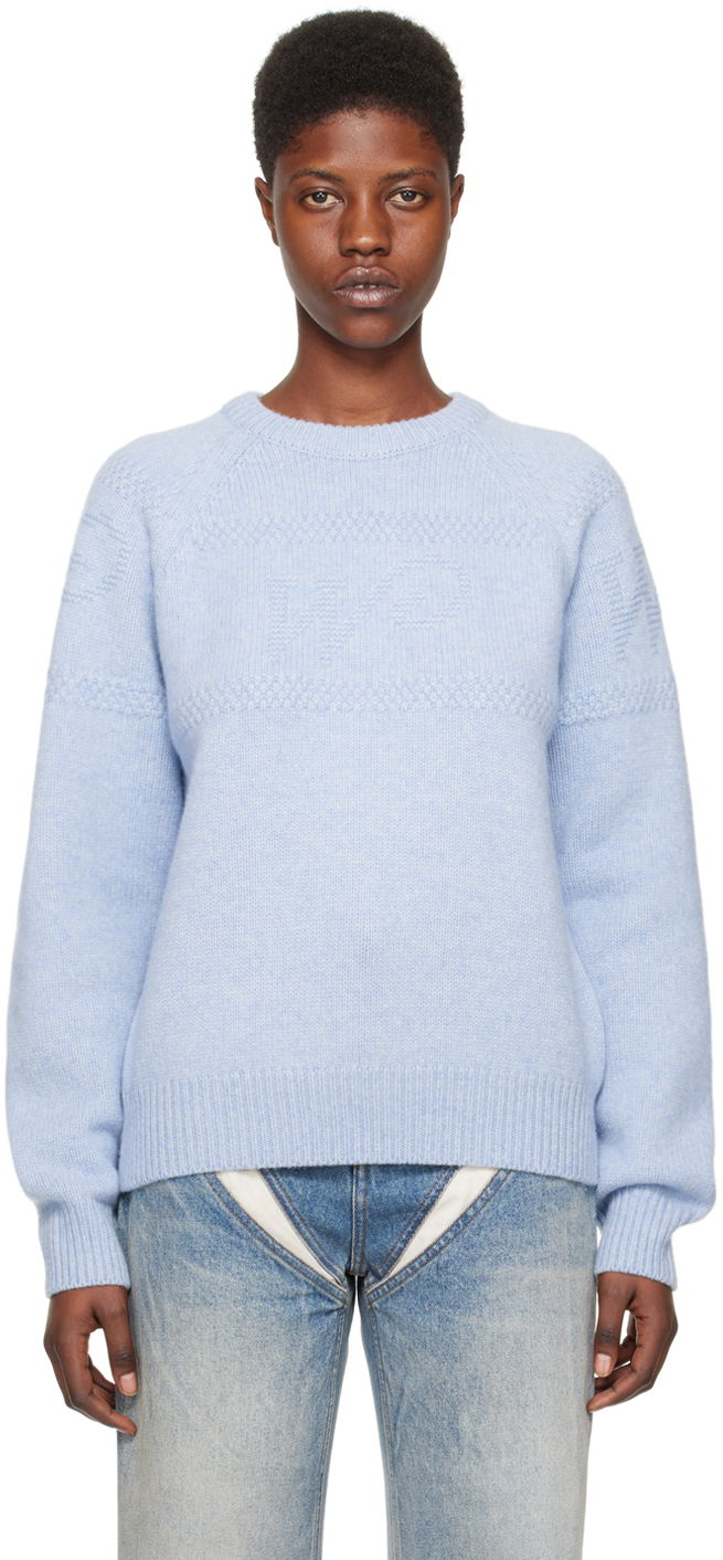 Pleteni pulover We11done Jacquard Sweater Modra | WD-KT0-24-616-U-SK