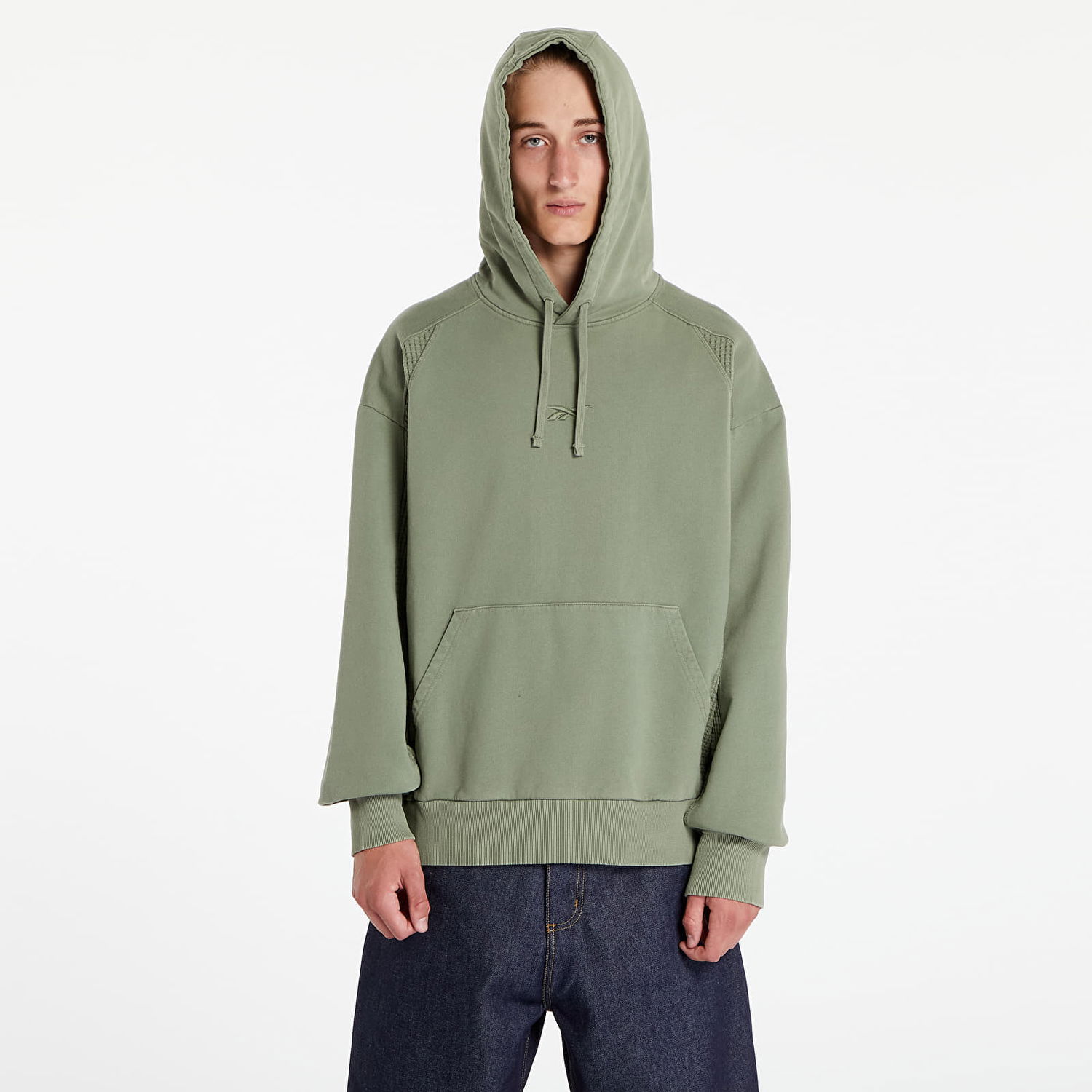 Pulover Reebok Uniform Bi-Material Hooded Forest Green Zelena | RMBB006C99FLE0015200, 0