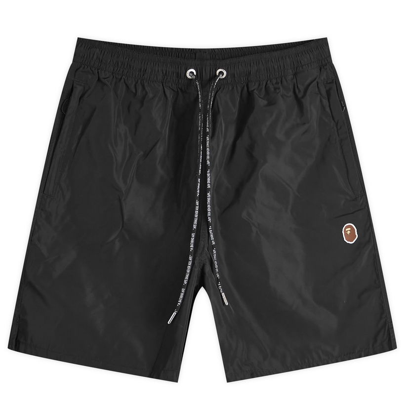 Kratke hlače BAPE A Bathing Ape Ape Head Nylon Beach Short Črna | 001SPK301322M-BLK
