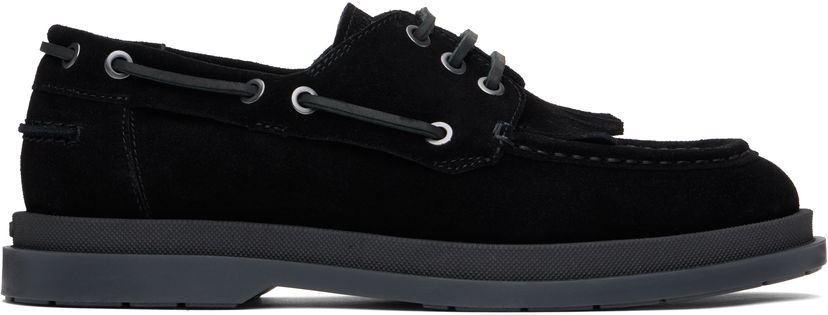 Modni dodatki BOSS Hugo Suede Fringe Trim Loafers Črna | 50536224