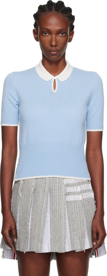 Polo majica Thom Browne Thom Browne Stitch Cashmere Polo Modra | FKP122A-Y2001, 0