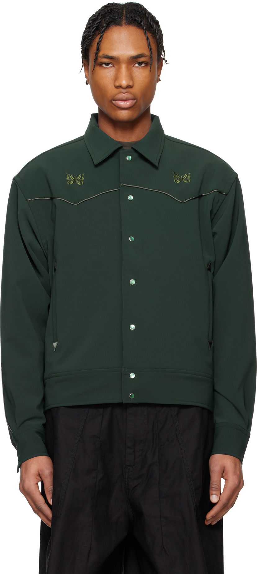 Jakna Needles Needles Piping Cowboy Jacket Zelena | QV217