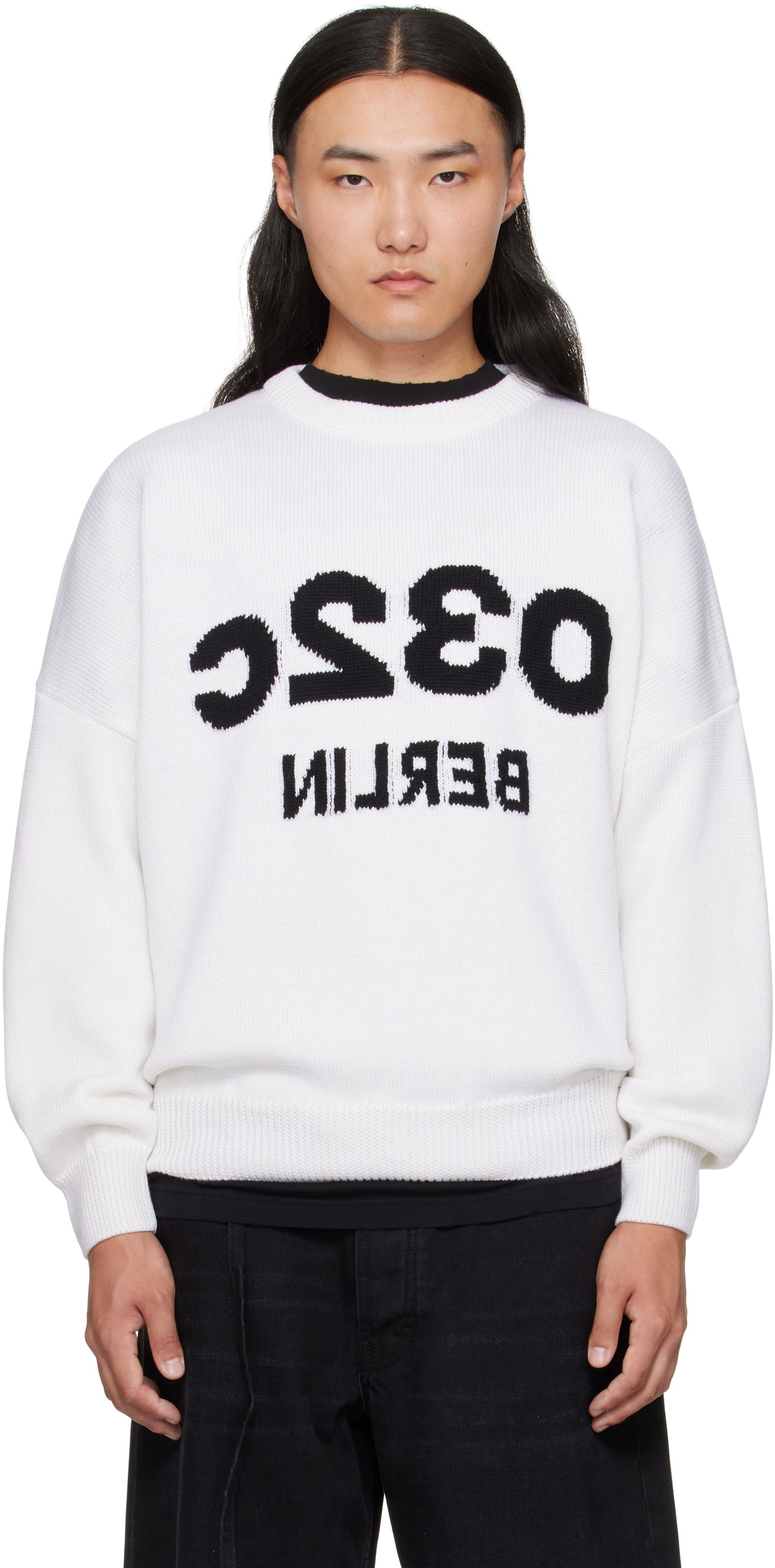 Pleteni pulover 032C 032c Selfie Sweater Bela | F25-URK-1511-100, 0