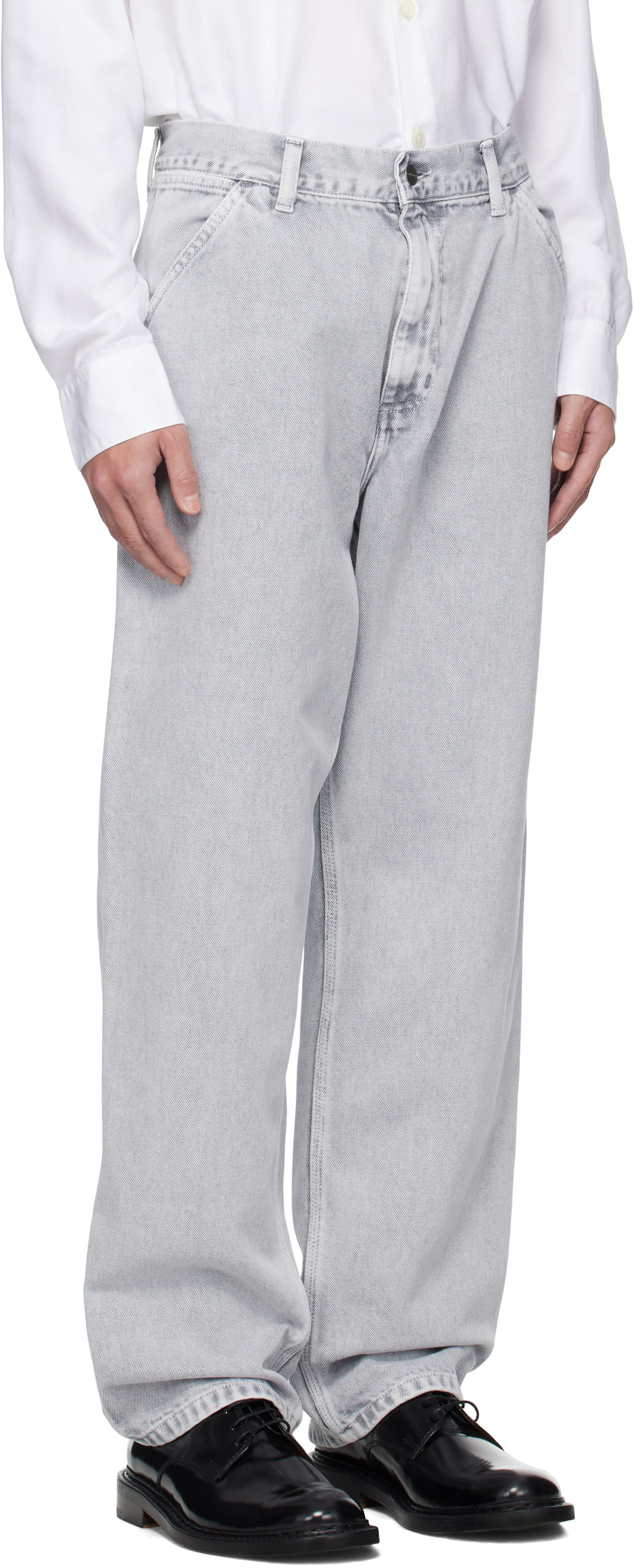 Kavbojke Carhartt WIP Carhartt WIP Single Knee Jeans Siva | I035826, 1