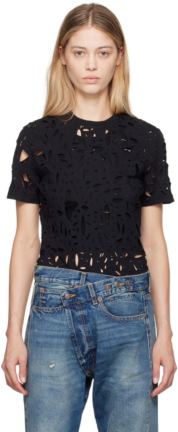Majica R13 R13 Excess Distress T-Shirt Črna | R13WK245-K001A
