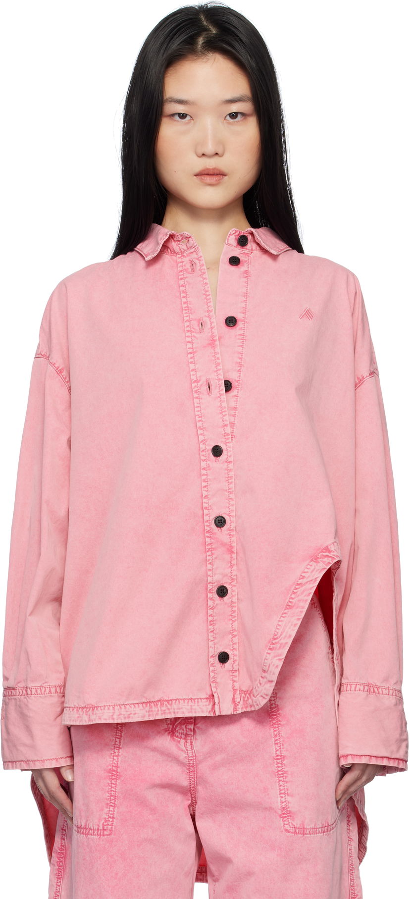 Srajce The Attico Attico Diana Denim Shirt Roza | 250WCB00068 DDC098AA