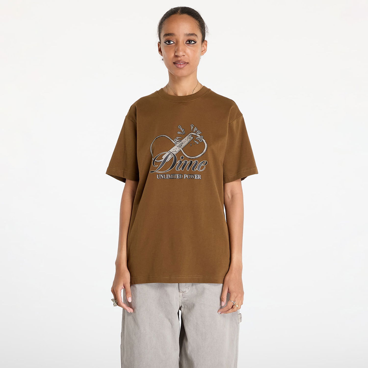 Majica Dime Cursive Power T-Shirt Rjava | DIMEFA2436BRW, 1