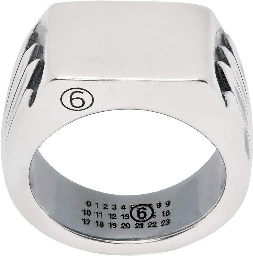 Prstan Maison Margiela MM6 Maison Margiela Silver Minimal Logo Ring Kovinski | SM7UQ0101 P8601