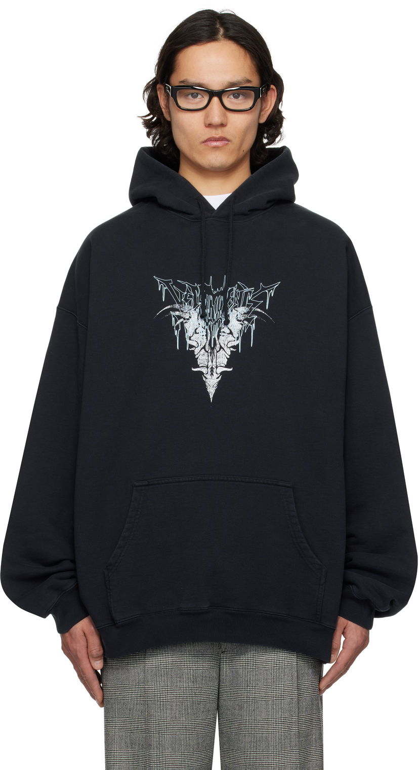 Pulover VETEMENTS Vetements Bone V Oversized Hoodie Črna | UA66HD740B