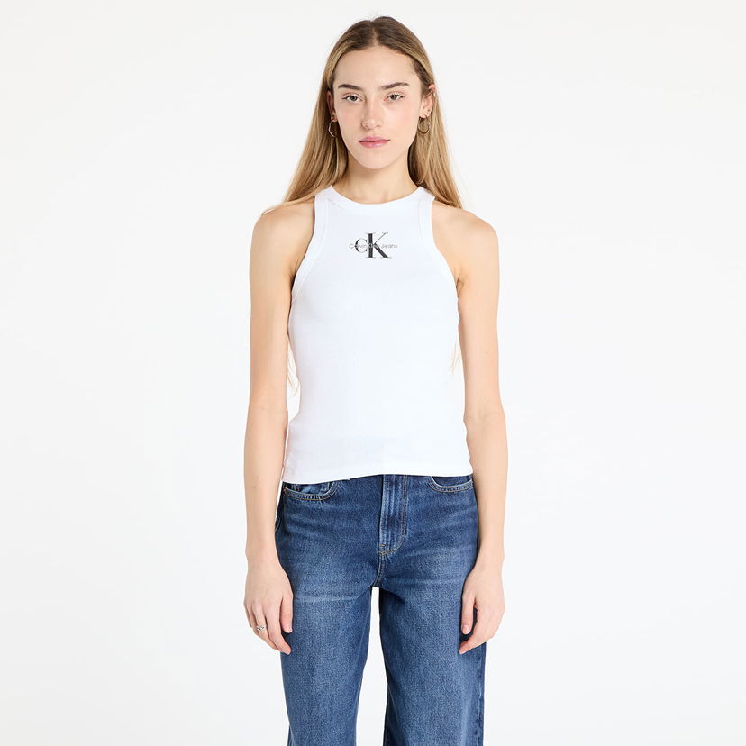Majica brez rokavov CALVIN KLEIN Calvin Klein Jeans Rib Tank Top Bela | J20J225301 YAA
