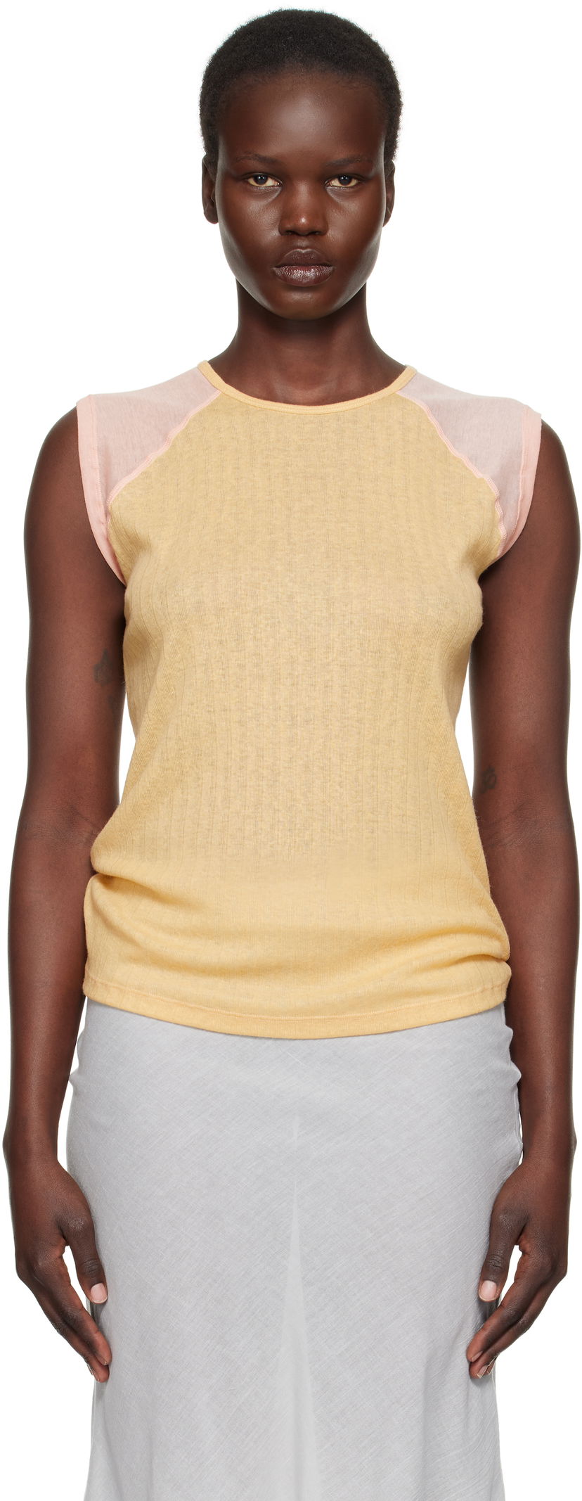 Majica brez rokavov Baserange Baserange Gene Sleeveless Top Rumena | TOGNT-LW-SP25