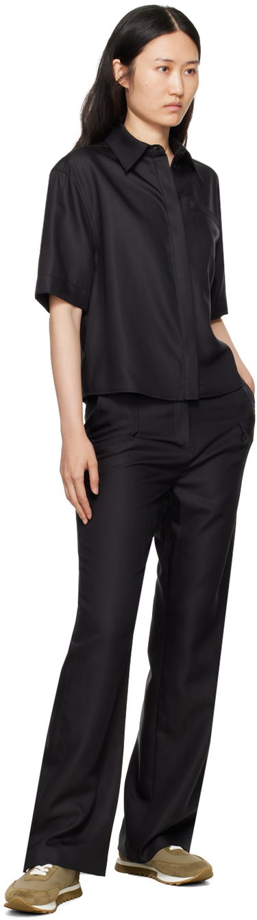 Srajce Loulou de Saison Loulou de Saison Idana Short Sleeve Shirt Črna | IDANA, 3