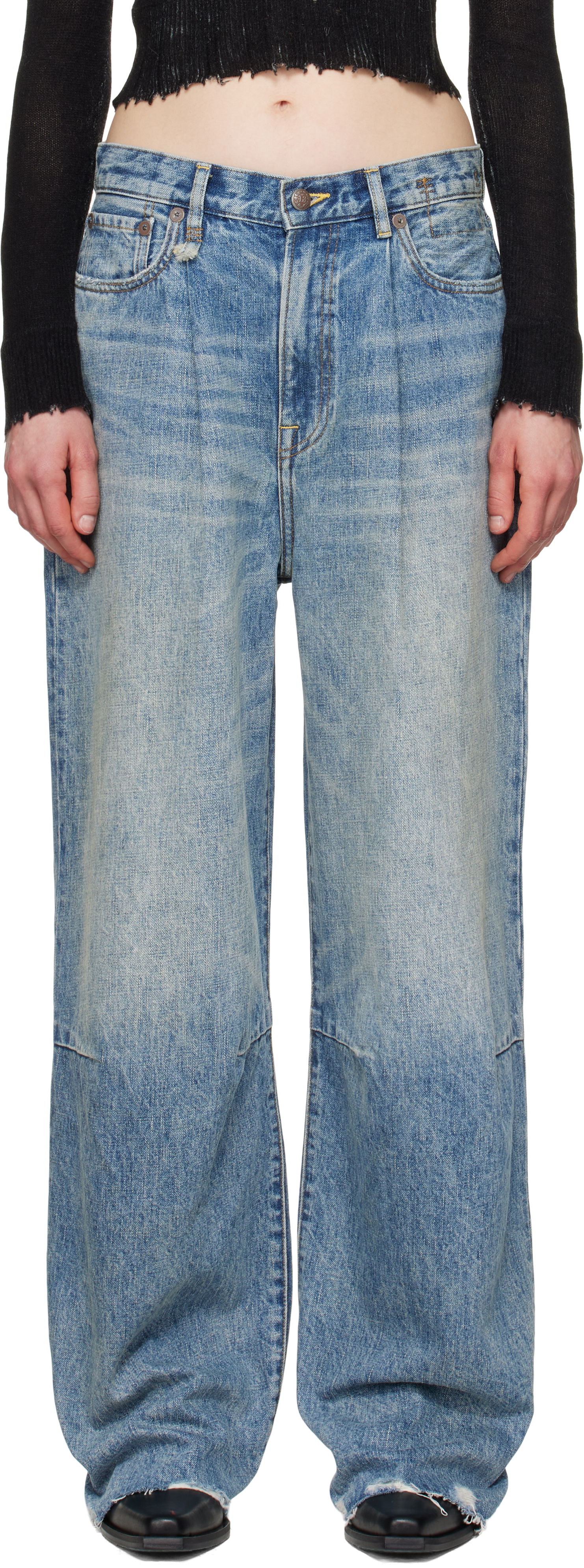 Kavbojke R13 R13 Wayne Articulated Knee Jeans Modra | R13WD146-D149C, 0
