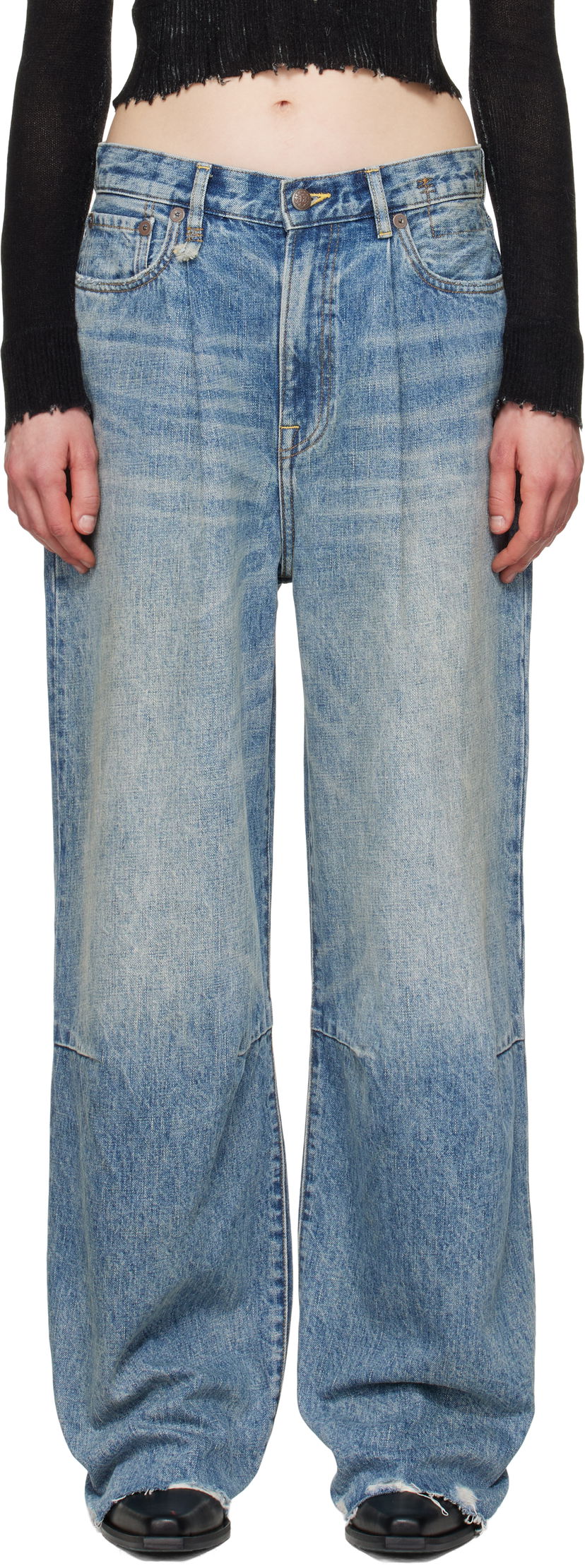 Kavbojke R13 R13 Wayne Articulated Knee Jeans Modra | R13WD146-D149C