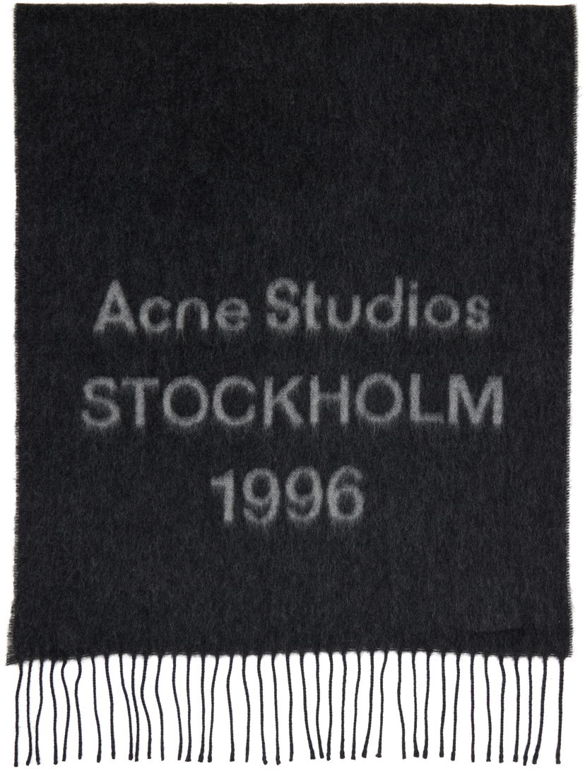 Šala Acne Studios Acne Studios Logo Jacquard Scarf Črna | CA0367-